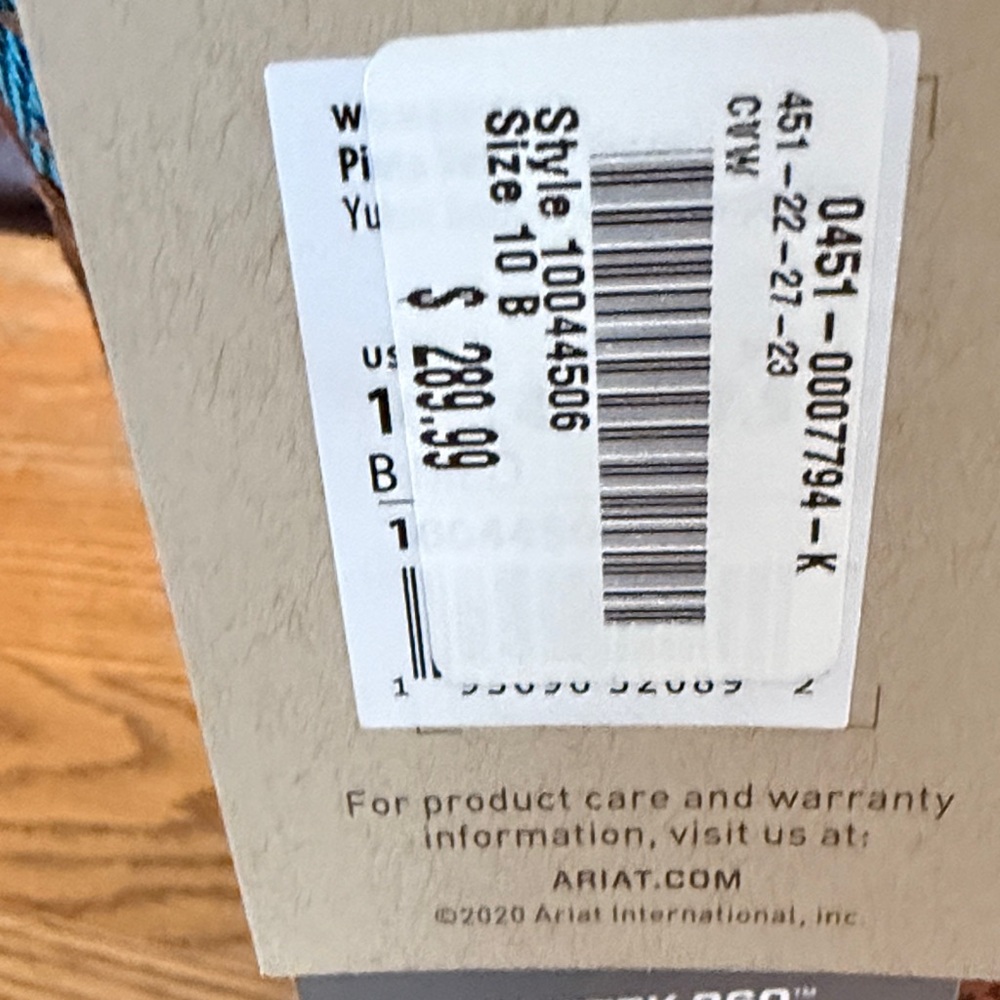Ariat Brown and Teal Western Boots NEW - Picture 4 of 12